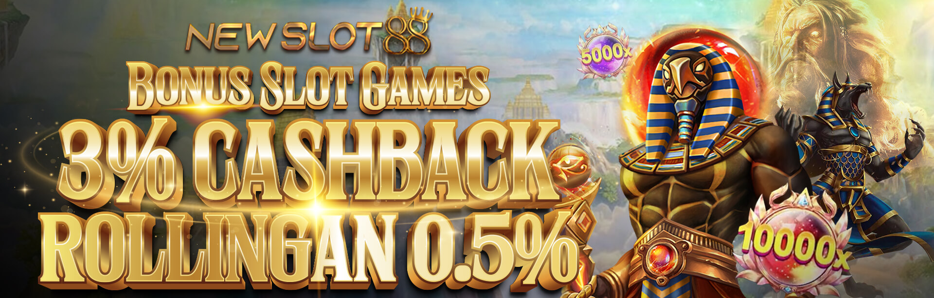 Cashback 3% Rollingan 0.3% Slot